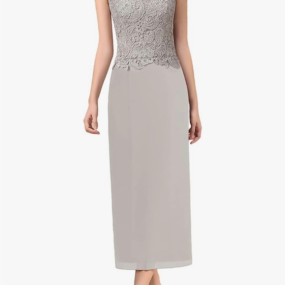 Mother of The Bride Dress with Jacket - Champagne color - Picture 5 of 5